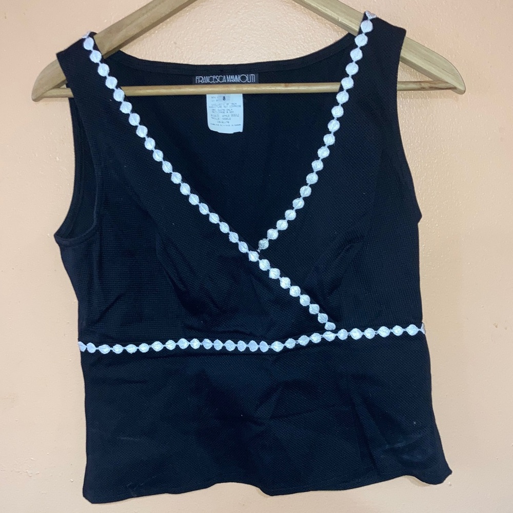 Black and White Trim Tank Top